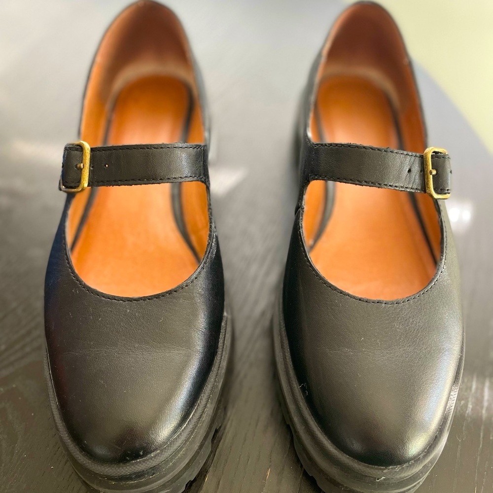 Madewell leather Mary Jane Lugsole shoes